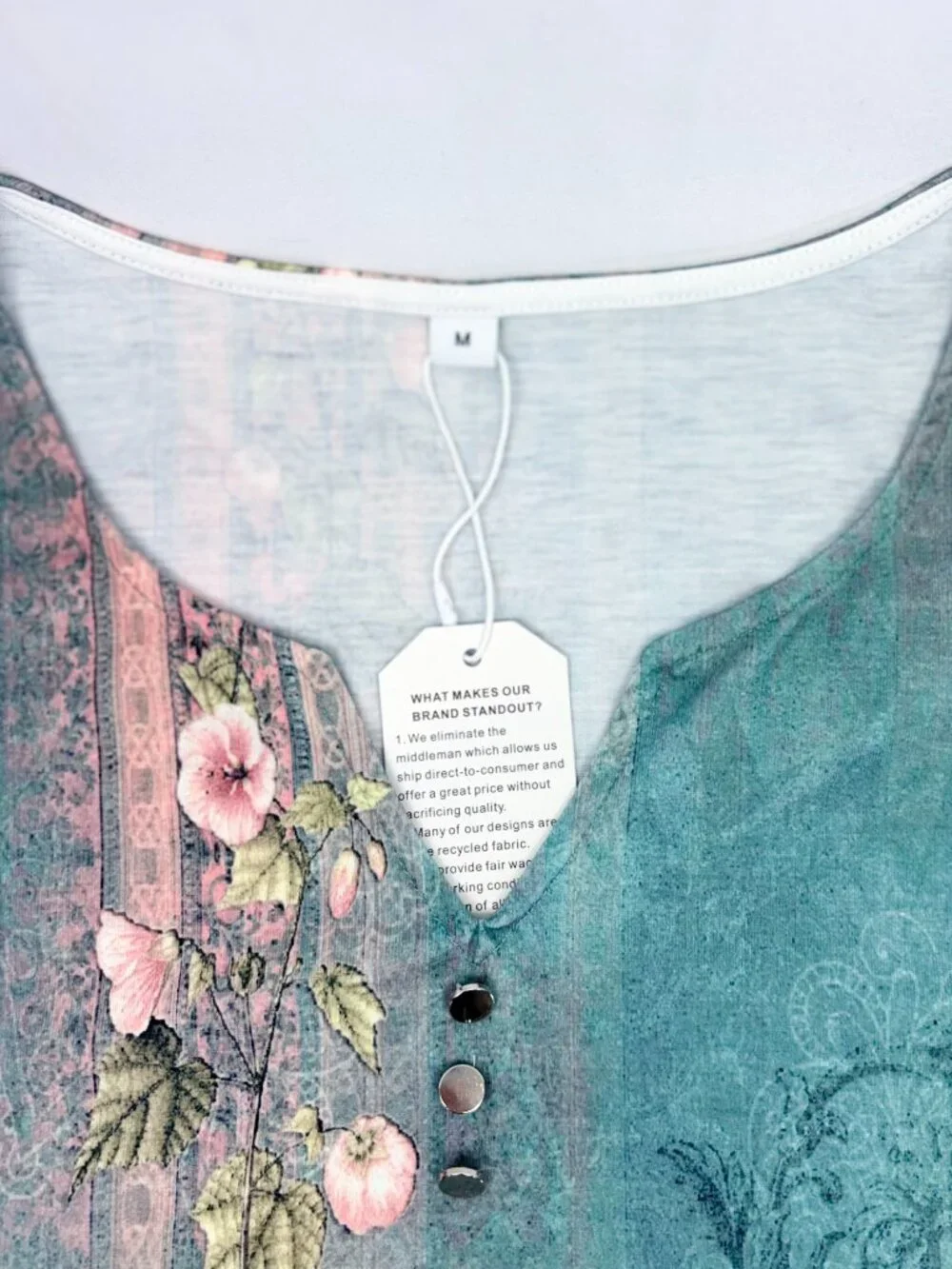 Made With Heart Women's Boho Summer Sun Dress Medium - Picture 12 of 13